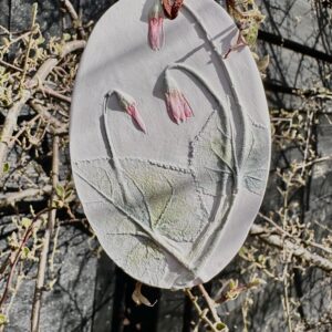 Made from REAL PLANTS! Watercolour painted hanging Room diffuser,beautiful,handmade,cast from Cyclamen.With a bottle of spring garden scent.